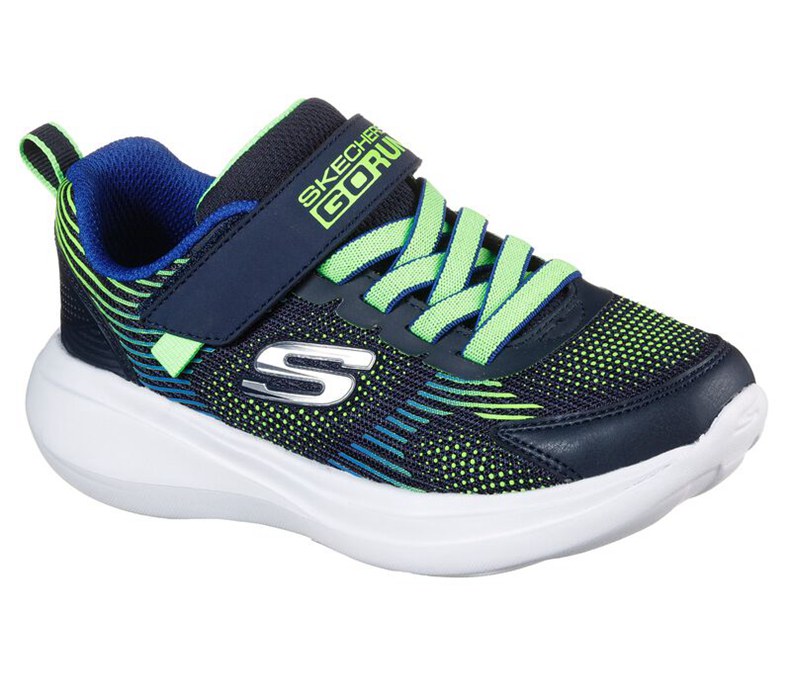 Skechers Gorun Fast - Sprint Jam - Boys Running Shoes Navy/Light Green [AU-VR0312]